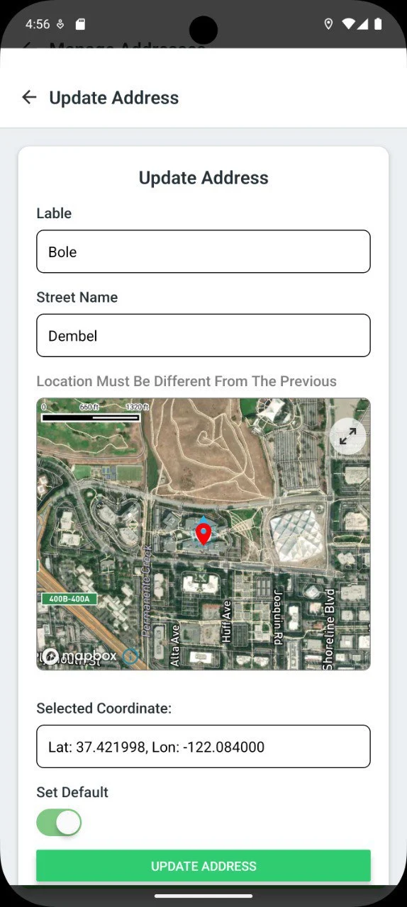 Ashu Geberew Address Update